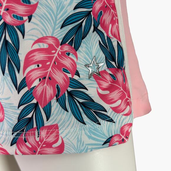 NWT LOHLA SPORT "The Sunny Palm" Sleeveless Polo Sport Top (Peony | Size M/L) - Picture 6 of 8